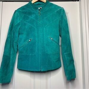 Denver Hayes Women’s Teal Leather Suede Jacket Size US S